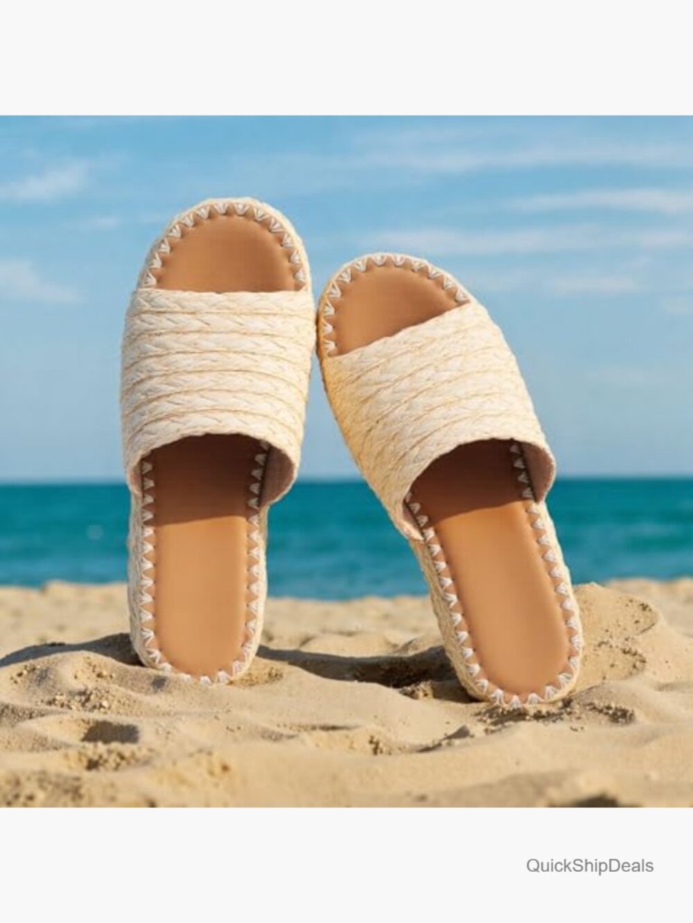 Platform Espadrilles Wedges Sandals Slide Cute Summer Beach Vacation - Picture 6 of 7